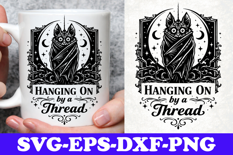 Hanging On By A Thread Bat Gothic SVG Design