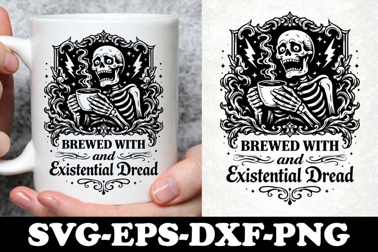Holy Grounds and Nervous Thoughts Ghost Coffee SVG Design