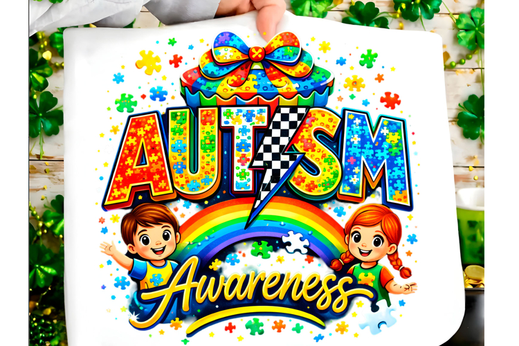 Autism Awareness Bow Shirt Png