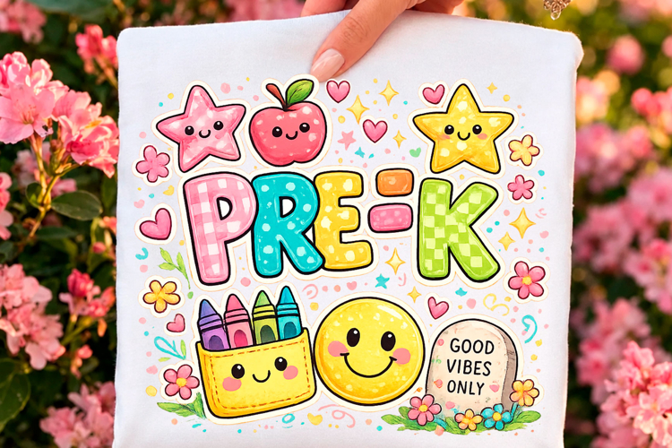 Striped Pre K Back to School Teacher Png