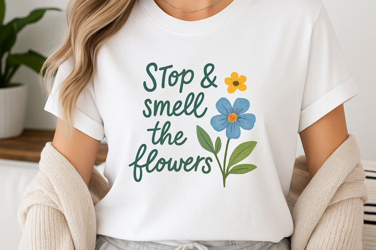 Positive quote with watercolor floral t-shirt sublimation