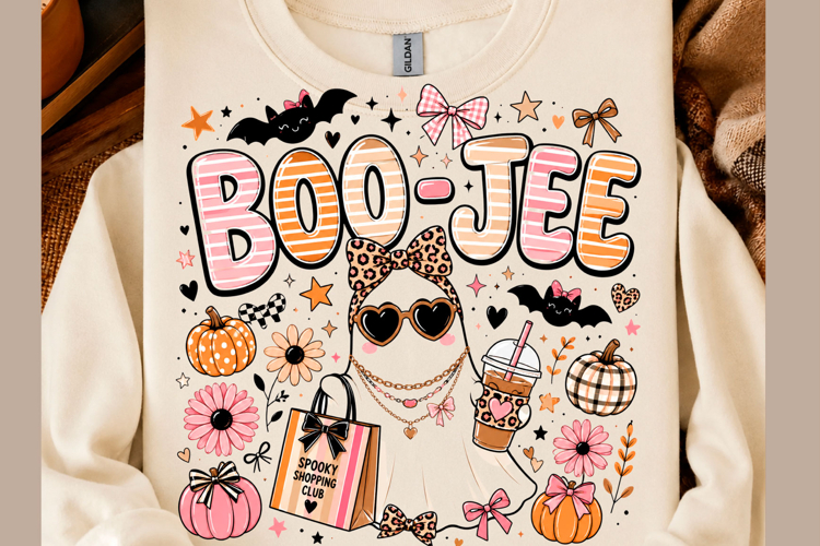 Boo Jee Preppy Ghost Halloween PNG
