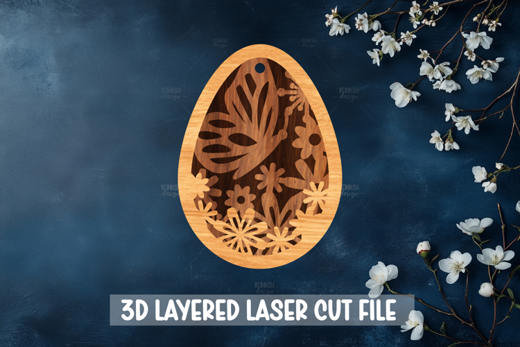 3D Layered Easter Egg Laser Cut File,Template for Cutting