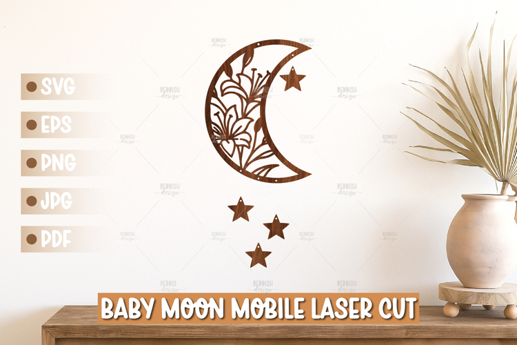 Floral Moon Svg