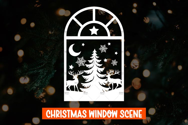 Christmas Window decal SVG, Christmas Window Display SVG