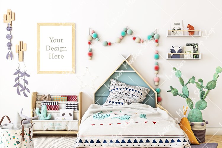 Mockup for art in kids room example image 1