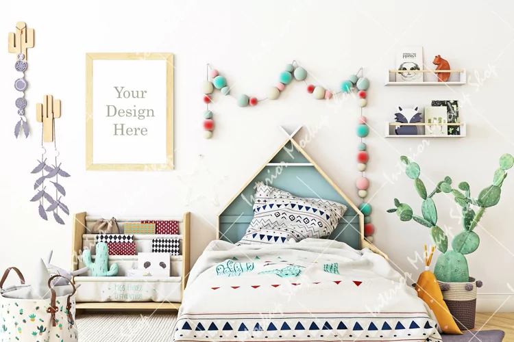Mockup for art in kids room