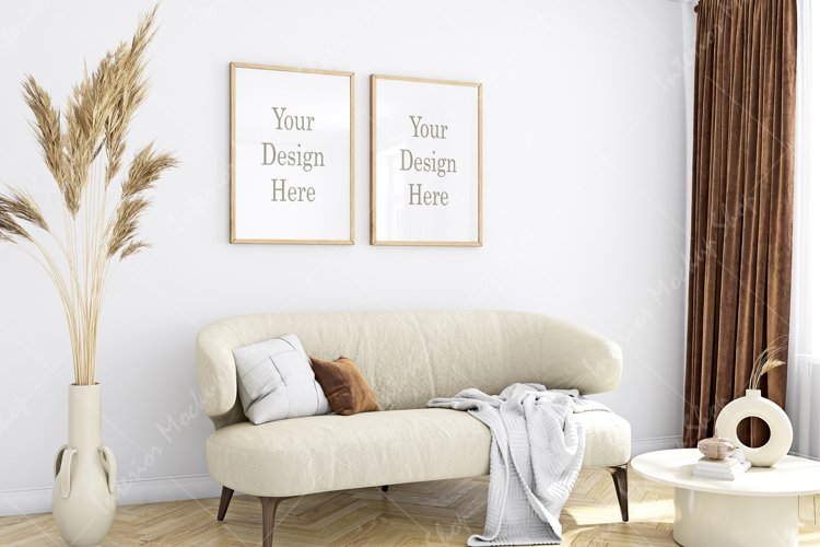 Mock up, Frame mockup in interior, Living room Mockup example image 1