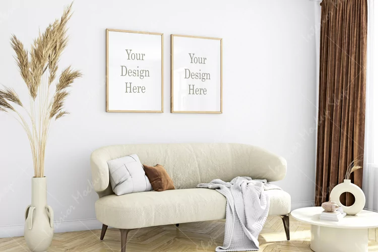 Mock up, Frame mockup in interior, Living room Mockup