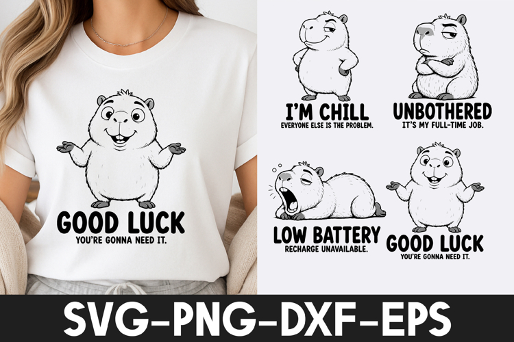 Funny Capybara Quotes SVG | Cute Capybara T-Shirt Design SVG