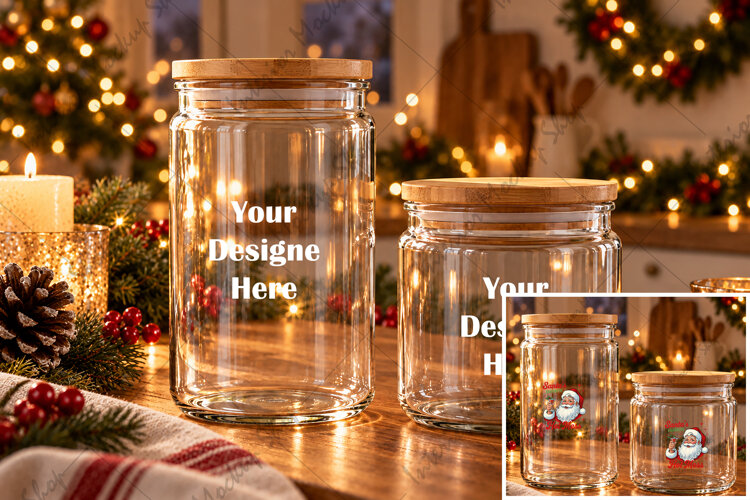 Christmas Mockup Glass Jar example image 1