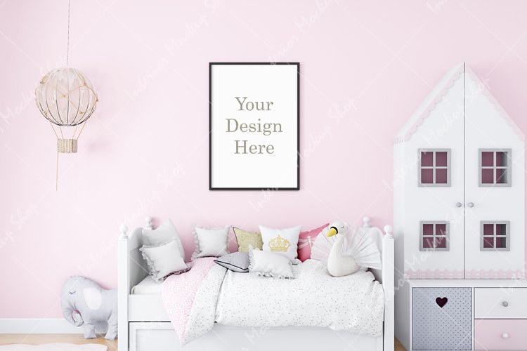 Nursery mockup, Frame mockup, Kids room mockup example image 1