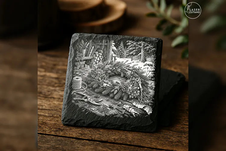 Forager's Winter Wreath Winter Laser Engraving PNG