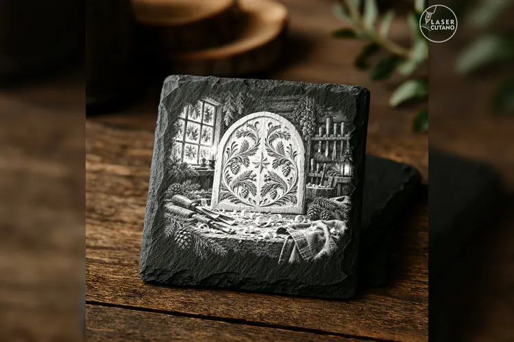 The Firbranch Folk Panel Christmas Laser Engraving PNG