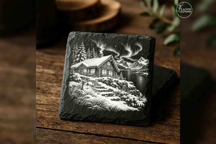 The Fjordside Nordic House Christmas Laser Engraving PNG example image 1