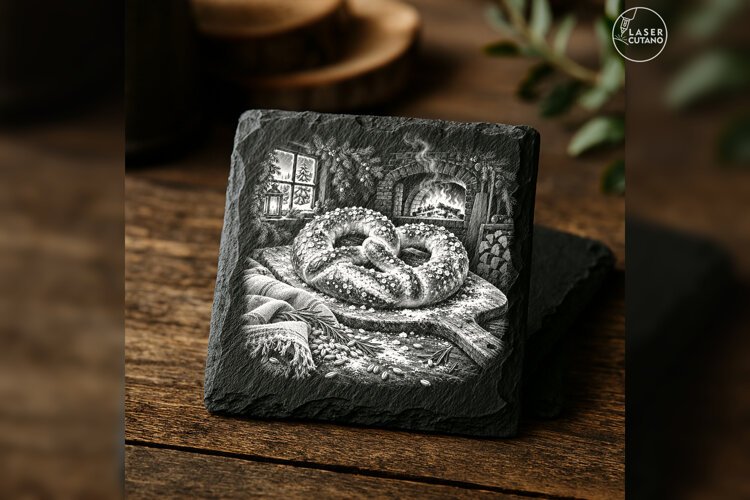Salted Christmas Pretzel Winter Baking Engraving PNG example image 1