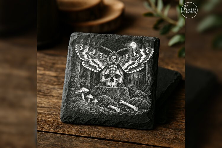 The Final Wingbeat Gothic Halloween Laser Engraving PNG example image 1