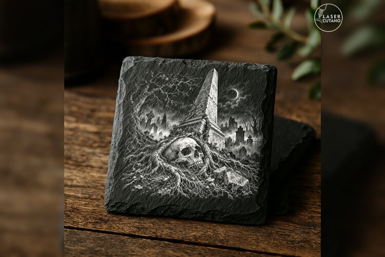 The Root-Caught Witness Halloween Cemetery Engraving PNG example image 1