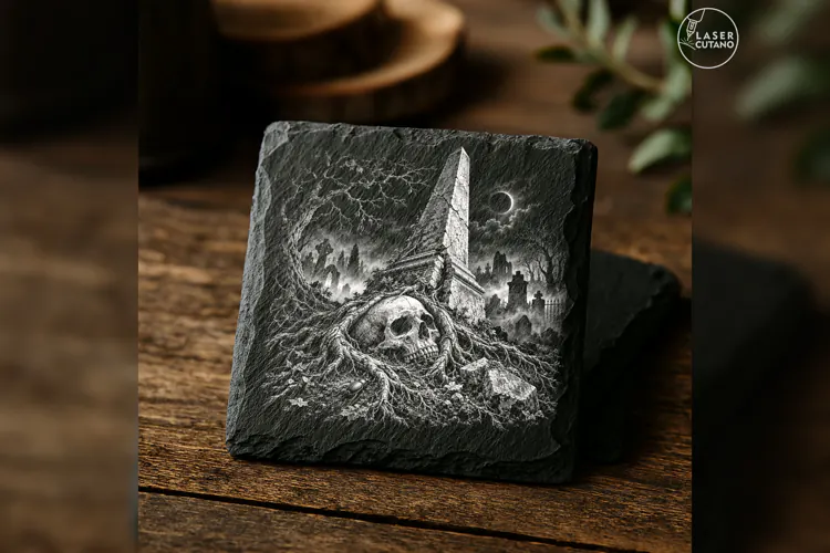 The Root-Caught Witness Halloween Cemetery Engraving PNG