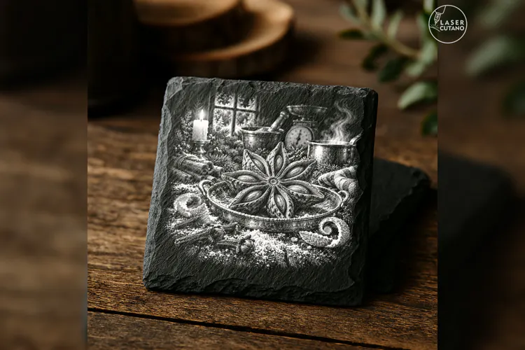 Star Anise Spice Tray Winter Baking Laser Engraving PNG