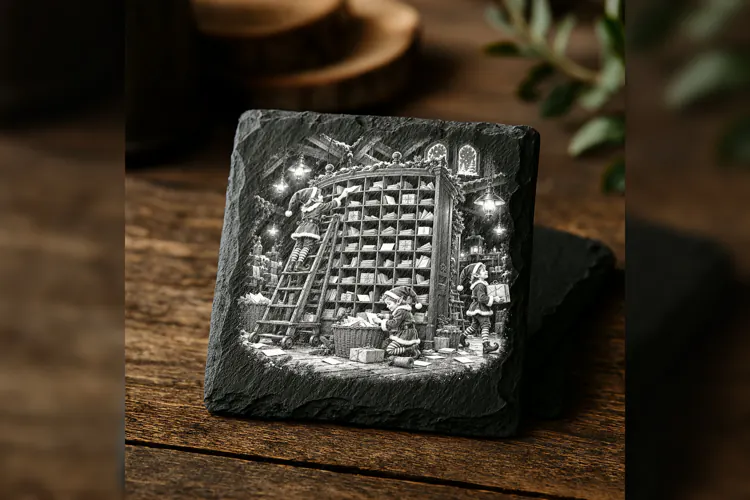 Nine-Hundred Pigeonholes Christmas Laser Engraving PNG