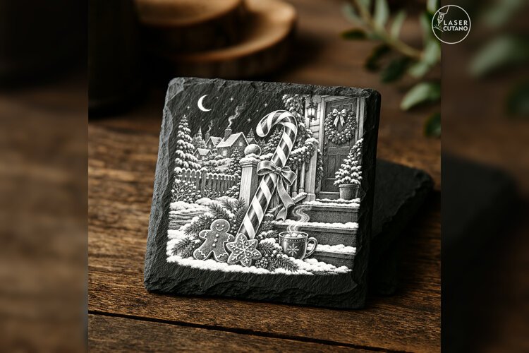 The Candy Cane Crossing Classic Christmas Laser Engraving PN example image 1