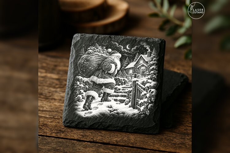 Giftkeeper's Climb Santa Christmas Laser Engraving PNG example image 1