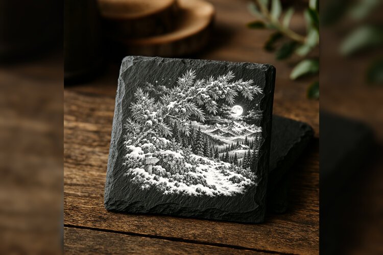 The Juniper Moonpath Laser Engraving PNG example image 1