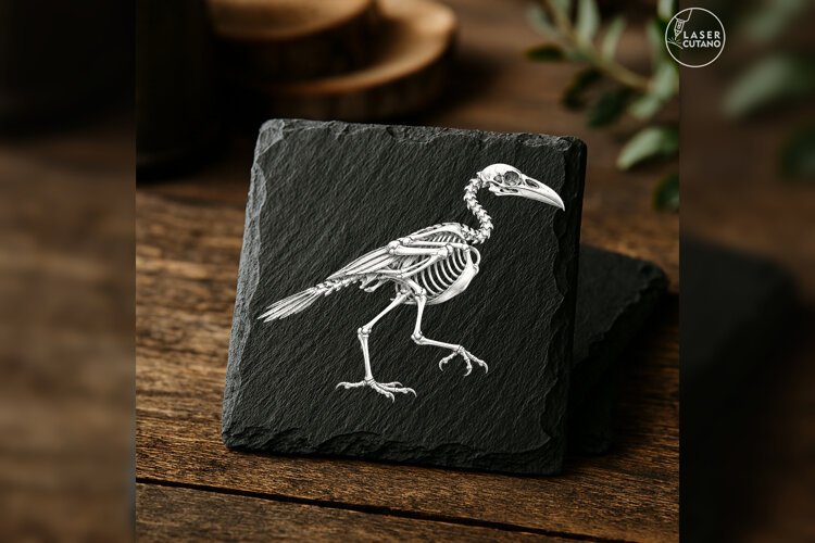 The Hollow Corvid Anatomy Laser Engraving PNG example image 1