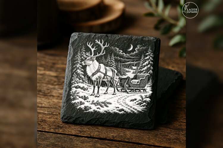 Sleighside Keeper Reindeer Forest Christmas Laser PNG example image 1