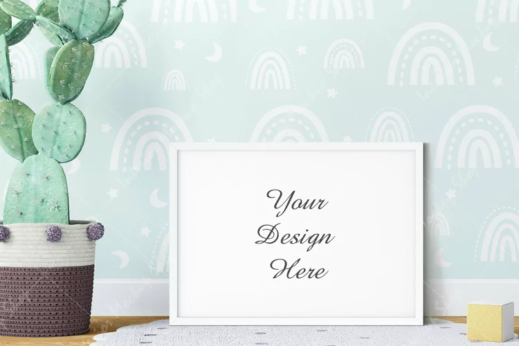 Frame mockup A4, Kids mockup