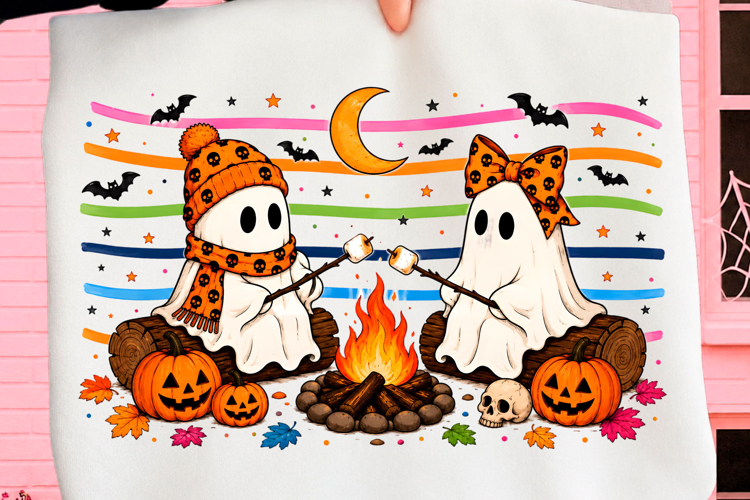 Halloween Cute Ghost Camping Fall PNG