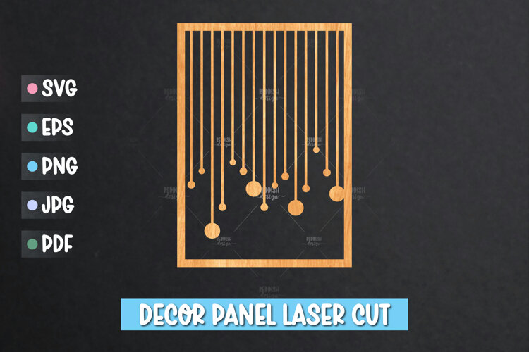 Decor Panel Laser Cut SVG, 5x7 Template Laser cut example image 1