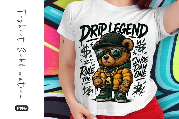 Drip Legend Urban Bear T-Shirt Design