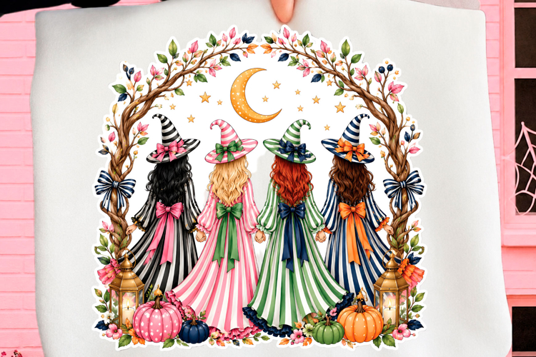 Witch Sisters Halloween PNG