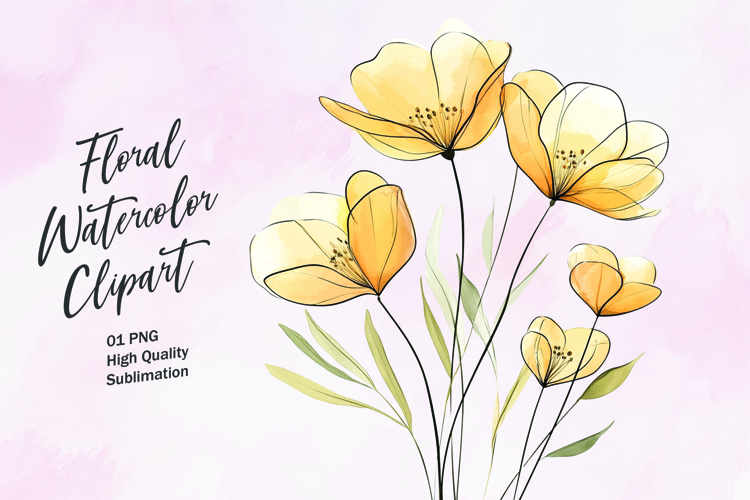 Watercolor Flowers Image 9