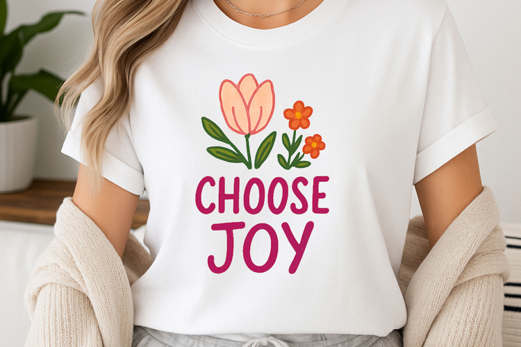 Positive quote with watercolor floral t-shirt sublimation