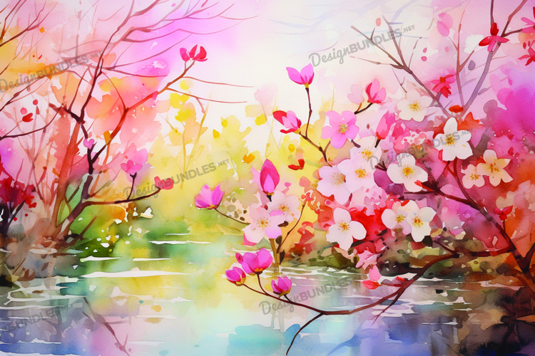 Spring watercolor background