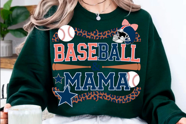Baseball Mama Heart Png