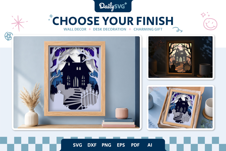 Haunted Mansion Layered Shadow Box SVG Halloween
