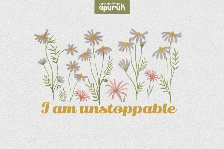 Floral "I AM" Affirmation Quotes T-Shirt Design 03