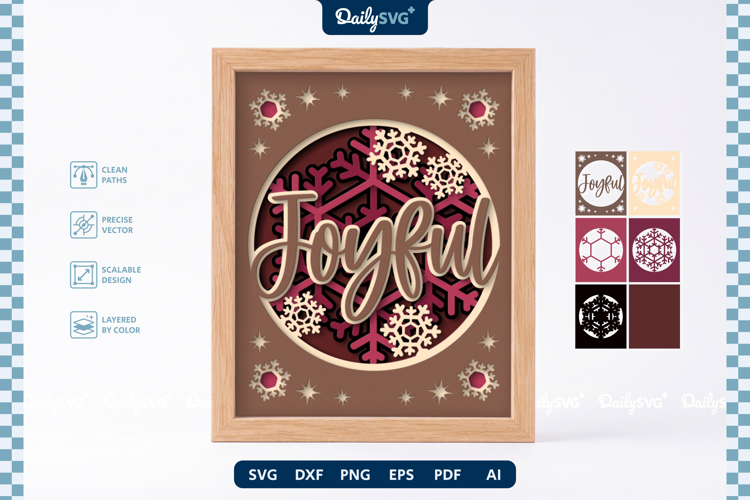 Snowflake Layered Shadow Box SVG Winter Christmas Decor