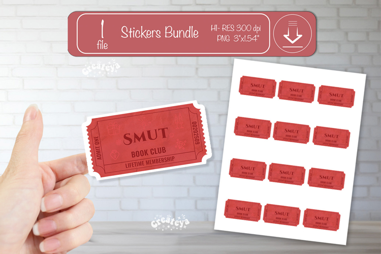 Book Club Ticket printable Sticker Reading Genre Ticket png