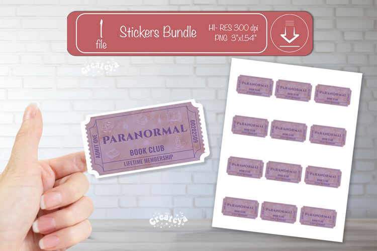 Book Club Ticket printable Sticker Reading Genre Ticket png