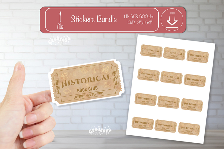 Book Club Ticket printable Sticker Reading Genre Ticket png