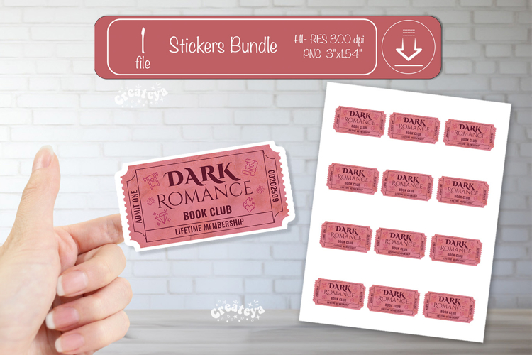Book Club Ticket printable Sticker Reading Genre Ticket png
