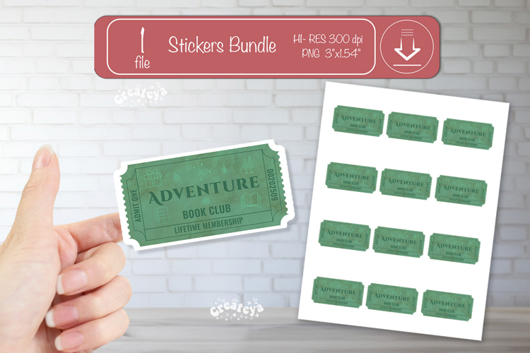 Book Club Ticket printable Sticker Reading Genre Ticket png