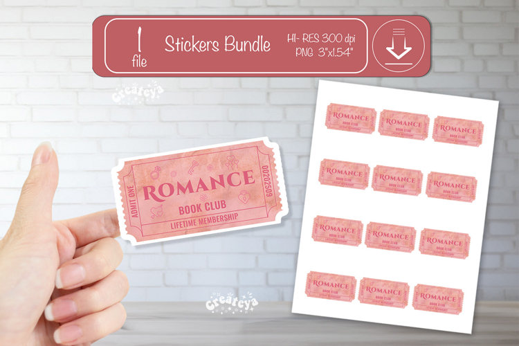 Book Club Ticket printable Sticker Reading Genre Ticket png