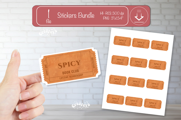 Book Club Ticket printable Sticker Reading Genre Ticket png