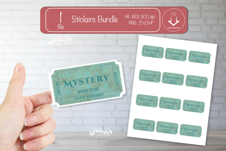 Book Club Ticket printable Sticker Reading Genre Ticket png